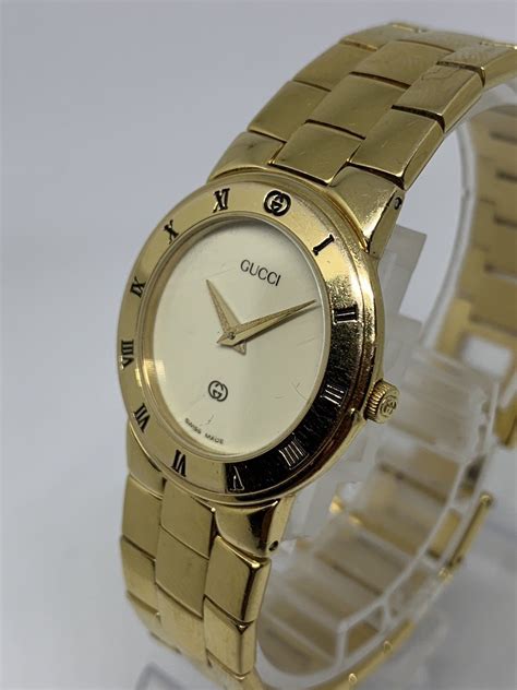 gucci classic gold watch|vintage gold gucci watch ladies.